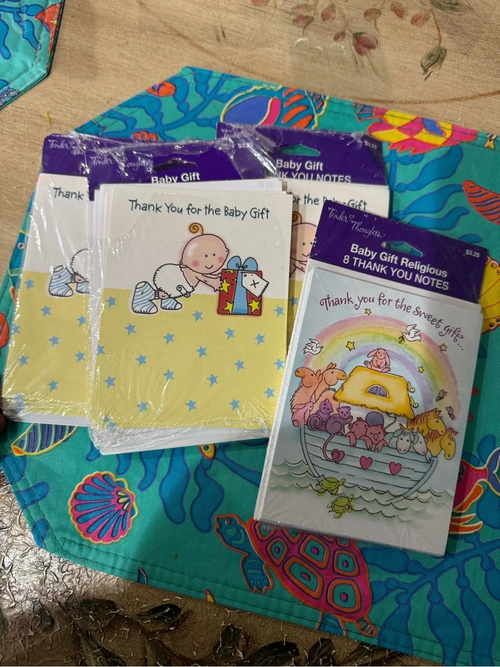 Lot of vintage baby shower thank you cards